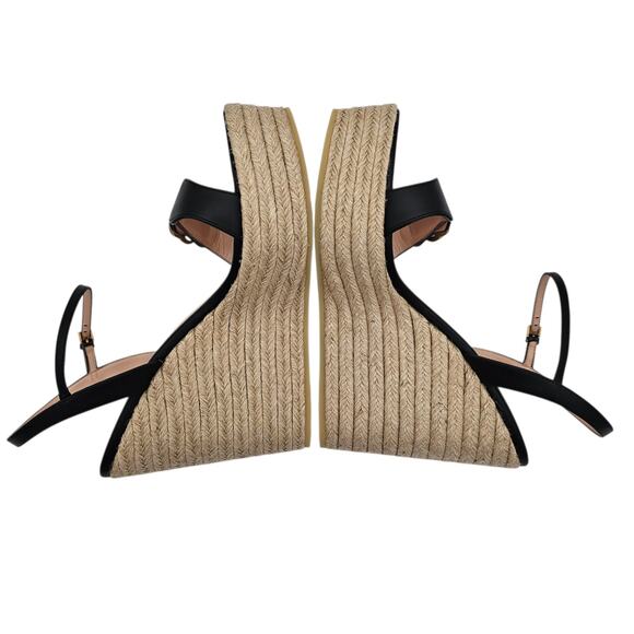 Gucci GG Marmont Aitana Platform Wedge Sandal Black Leather Size 41.5 US 11.5 - Picture 8 of 12